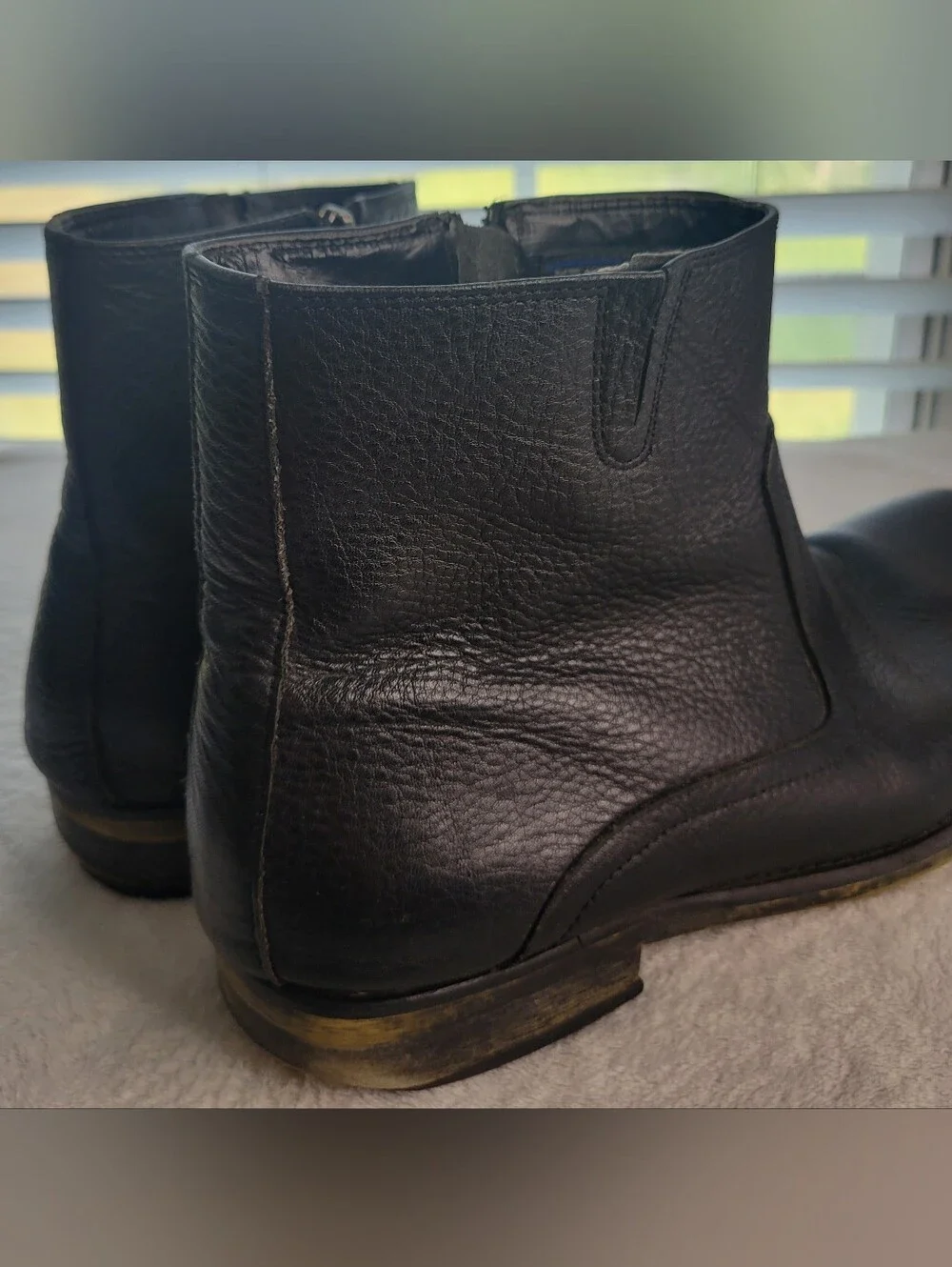 Kenneth Cole Reaction Black Leather Noble Men Chukka Ankle Boots Size 10 Nobel